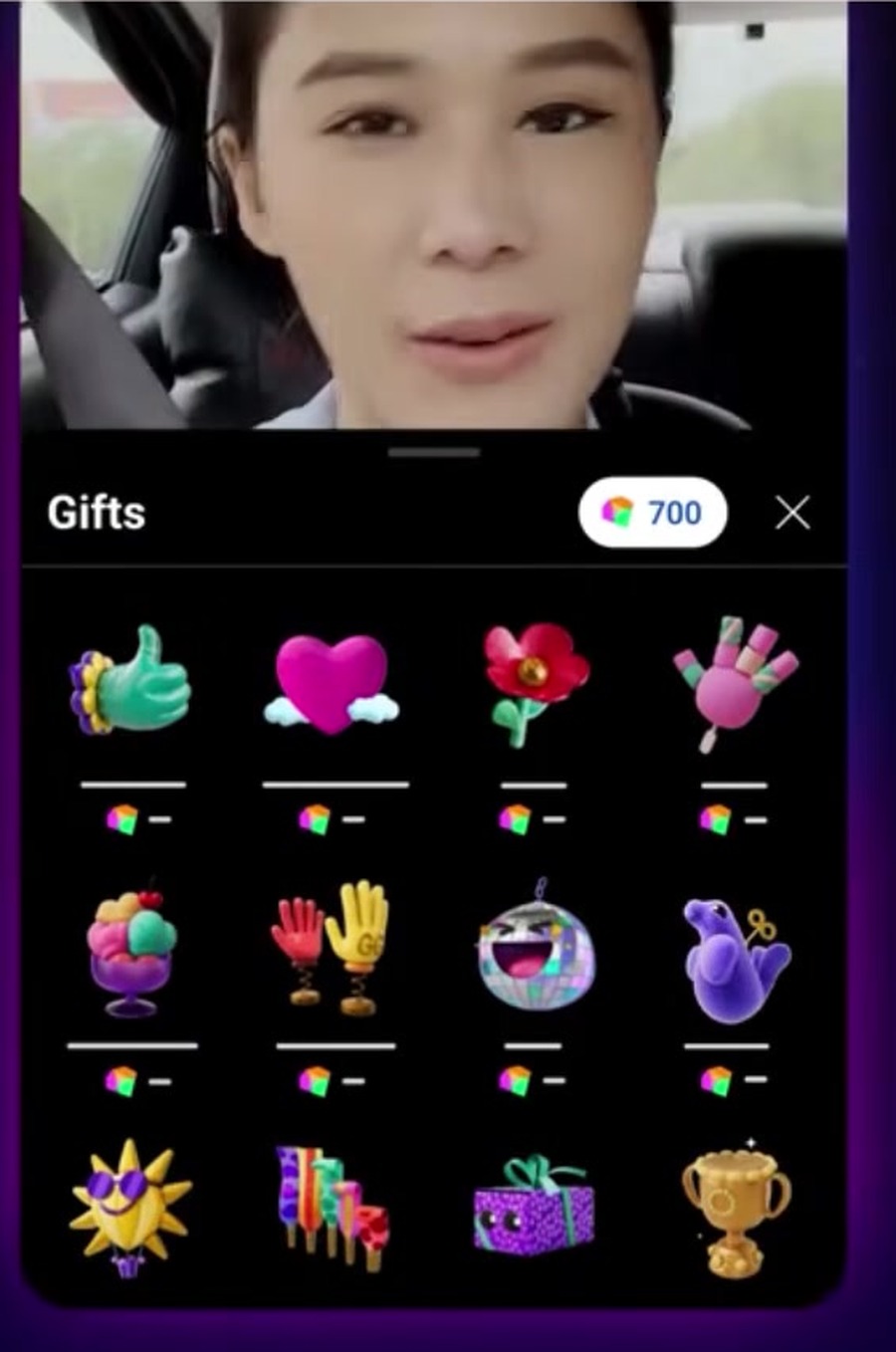 Branded Effects, Gifts und Kanal-Insights: die YouTube-Updates für Marken - gifts jewels auswahl vertikaler livestream YouTube Gifts mit Jewels im vertikalen Livestream