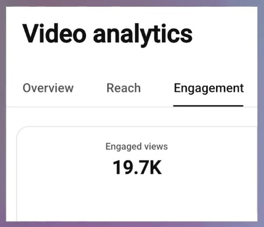 Google Search Profiles ab 35.000 Followern und Copyright-Mails für Channel Manager: die YouTube-Updates für Marken - youtube analytics engaged views YouTube Analytics zeigt die Engaged Views eines Videos im Tab Engagement