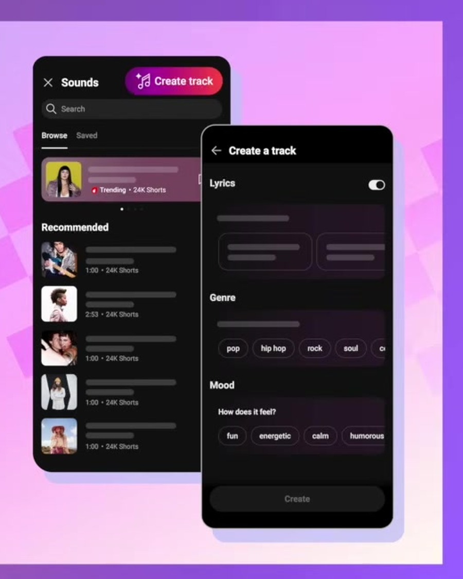 Lizenzierte Musik für Bild-Posts im YouTube-Shorts-Feed